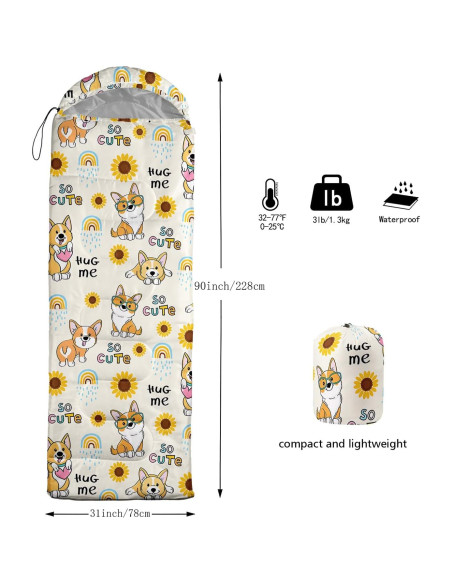 Saco de Dormir Camping XYNHML 0-25C Impermeable 1 Persona