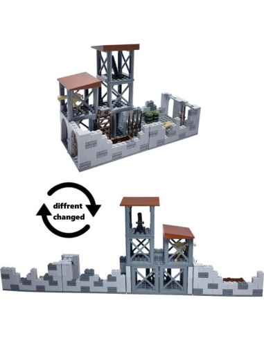 Juego de Bloques de Construcción Militar Lekaka 1224 - Fortaleza y Tanque