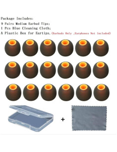 Consejos de Reemplazo para Auriculares Medianos CYADCI 9 Pares 2