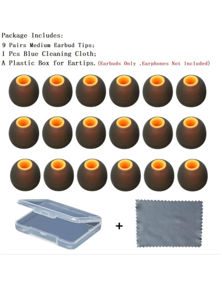 Consejos de Reemplazo para Auriculares Medianos CYADCI 9 Pares