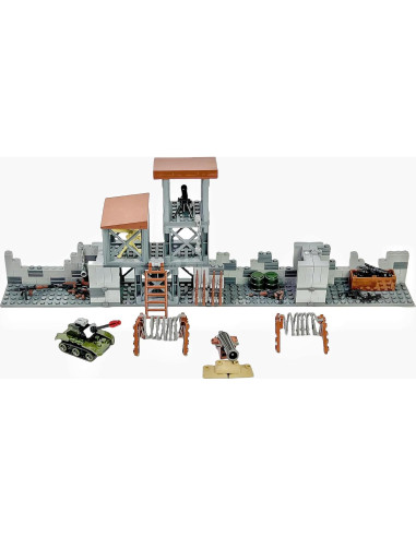 Juego de Bloques de Construcción Militar Lekaka 1224 - Fortaleza y Tanque