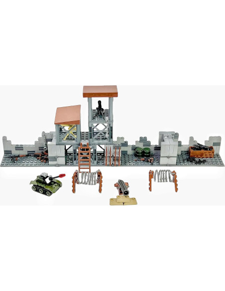 Juego de Bloques de Construcción Militar Lekaka 1224 - Fortaleza y Tanque