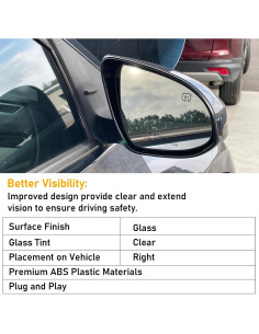 Espejo Retrovisor Derecho Calentado Abodvu para Toyota Corolla 2014-2019 2