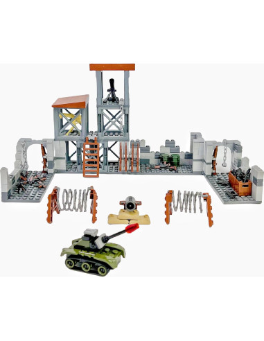 Juego de Bloques de Construcción Militar Lekaka 1224 - Fortaleza y Tanque