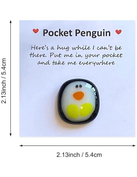 Pequeño abrazo de pingüino de resina con tarjeta - Regalo único