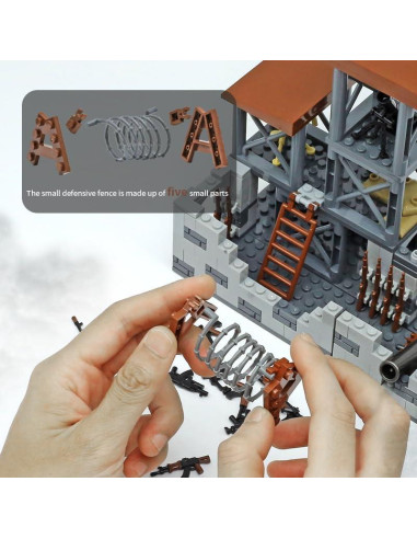 Juego de Bloques de Construcción Militar Lekaka 1224 - Fortaleza y Tanque