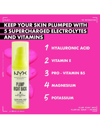 NYX Professional Makeup Suero y Primer Facial 30g Ácido Hialurónico