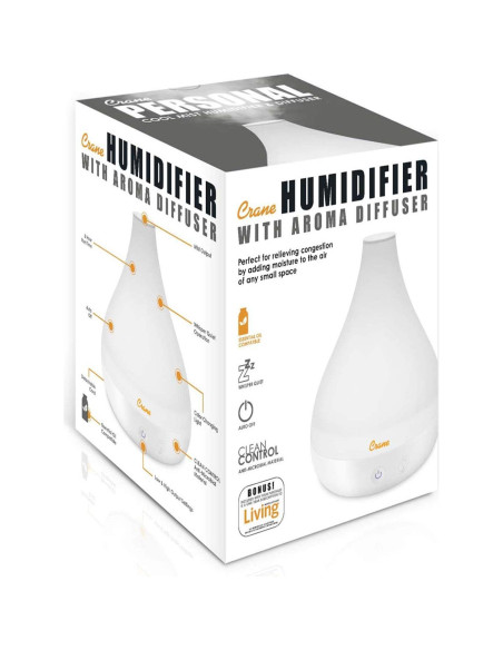 Humidificador y Difusor Ultrasonico Crane 1.32L Blanco