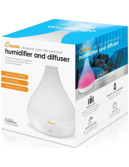 Humidificador y Difusor Ultrasonico Crane 1.32L Blanco