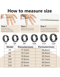 Anillo Inteligente FANKER SR03 - Monitoreo Salud y Fitness Negro 7 2