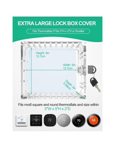 Caja de bloqueo para termostato cuadrada 5x5 - 2 piezas