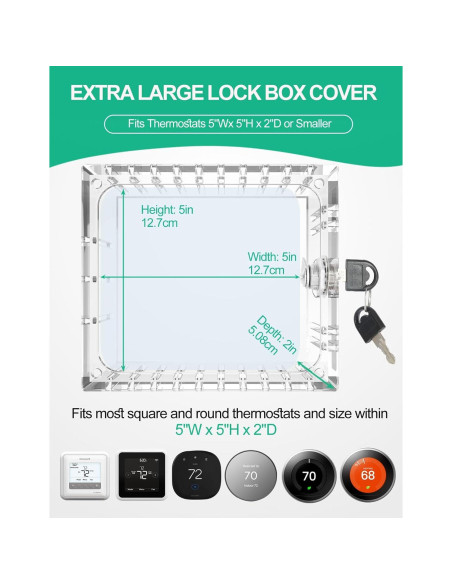 Caja de bloqueo para termostato cuadrada 5x5 - 2 piezas