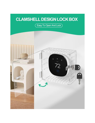 Caja de bloqueo para termostato cuadrada 5x5 - 2 piezas