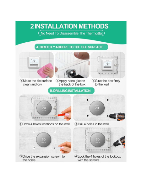 Caja de bloqueo para termostato cuadrada 5x5 - 2 piezas