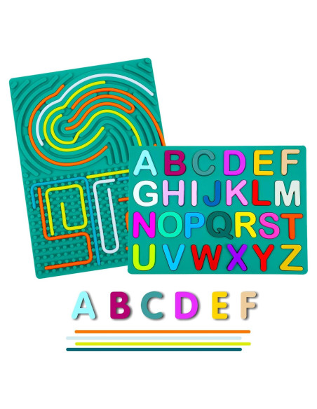 Tablero de Actividad Sensorial Yercep 2 en 1 Alfabeto Verde