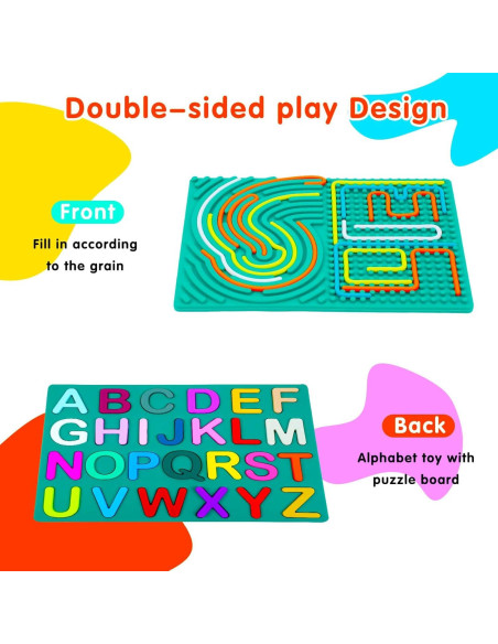 Tablero de Actividad Sensorial Yercep 2 en 1 Alfabeto Verde