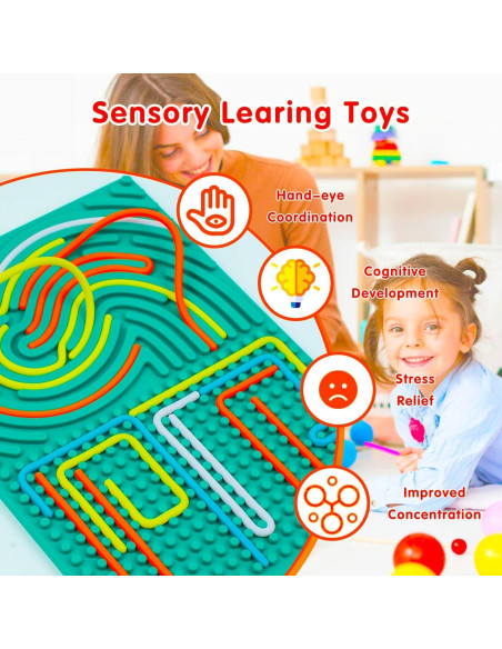 Tablero de Actividad Sensorial Yercep 2 en 1 Alfabeto Verde