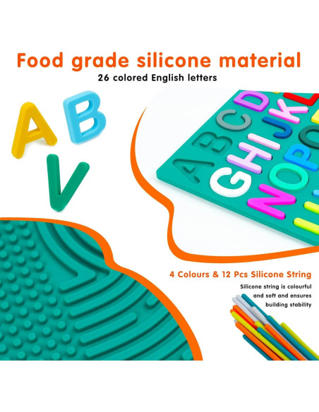 Tablero de Actividad Sensorial Yercep 2 en 1 Alfabeto Verde