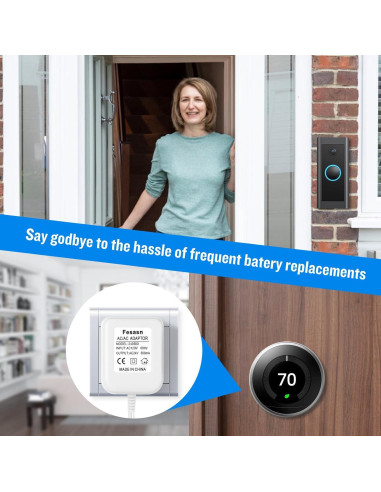 Adaptador de Alimentación 24V CA Fesasn para Timbres y Termostatos