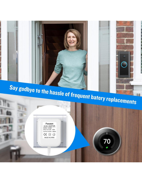 Adaptador de Alimentación 24V CA Fesasn para Timbres y Termostatos