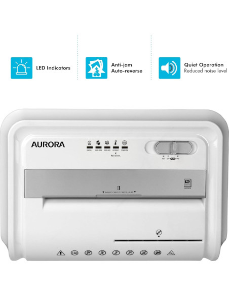 Destructora de papel Aurora AU1262XE 12 hojas corte cruzado Destructora de papel Aurora AU1262XE 12 hojas corte cruzado