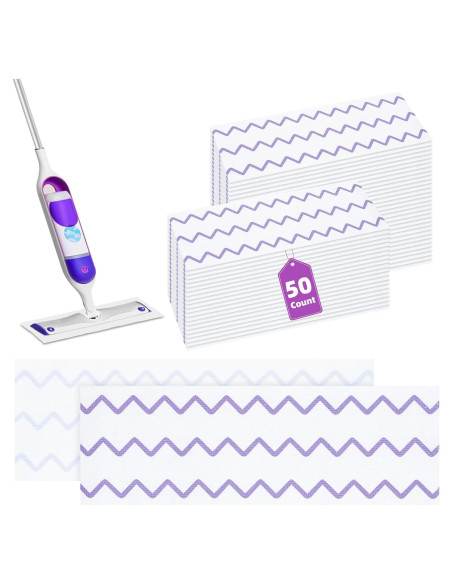 50 Almohadillas de Microfibra Nicemiya para Mopas Swiffer 36.83x12.7cm