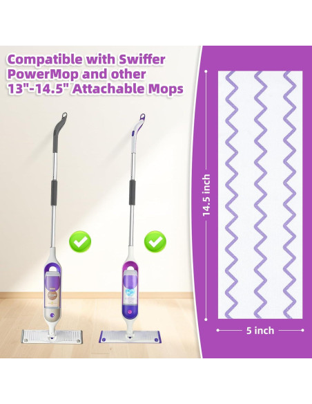 50 Almohadillas de Microfibra Nicemiya para Mopas Swiffer 36.83x12.7cm