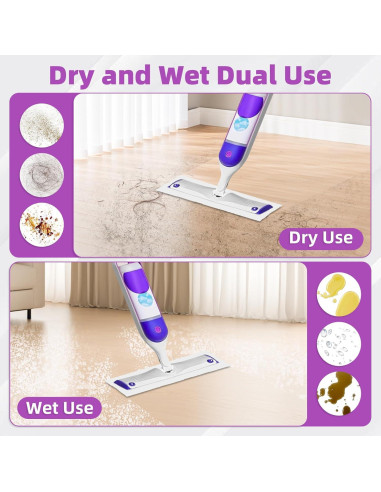 50 Almohadillas de Microfibra Nicemiya para Mopas Swiffer 36.83x12.7cm