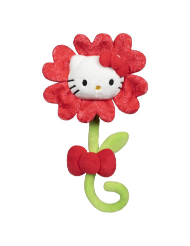 Flor Roja de Peluche Hello Kitty 14" con Tallo Flexible - Jazwares