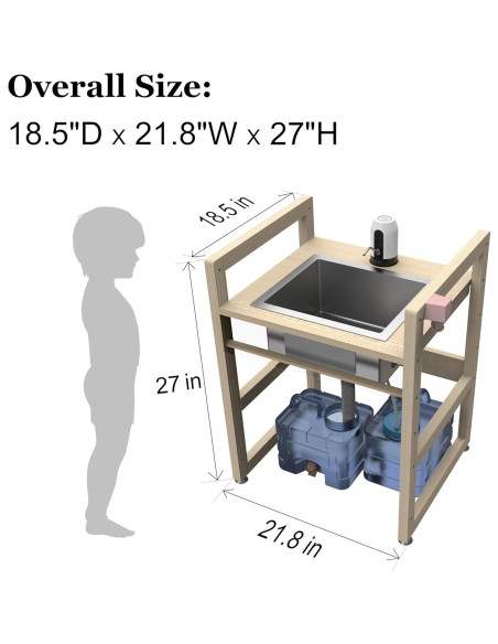 Lavabo Infantil SpeedyConnect Ajustable Acero Inoxidable 71cm