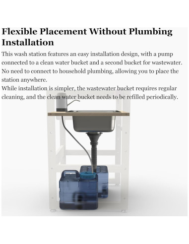 Lavabo Infantil SpeedyConnect Ajustable Acero Inoxidable 71cm