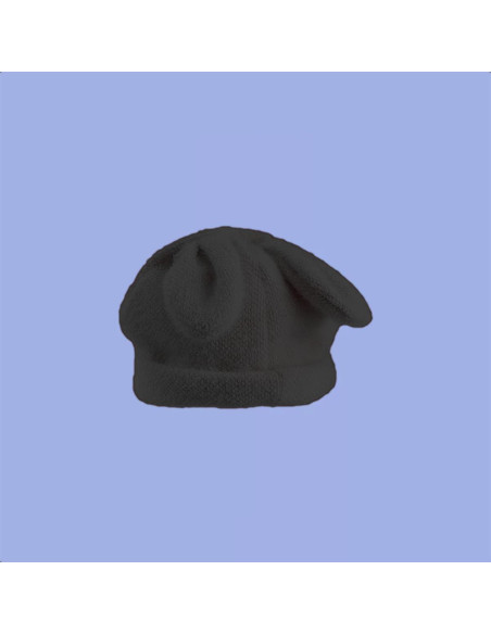 Gorro de orejas de conejo tejido para mujer - Color negro