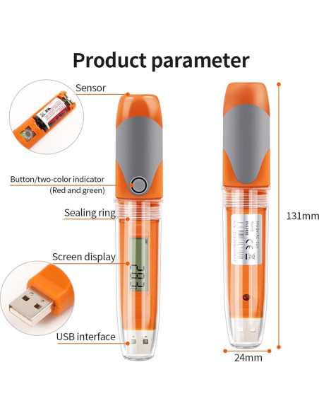 Registrador de Datos de Temperatura y Humedad Elitech RC-51H -30C a 70C