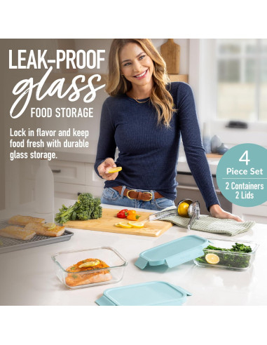 Conjunto de Almacenamiento de Alimentos de Vidrio Bentgo 4 Piezas