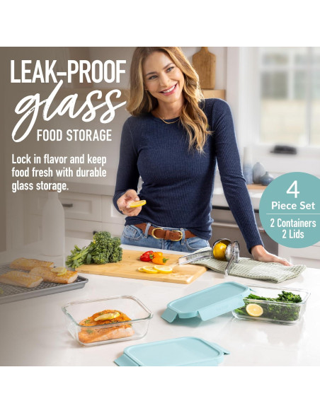 Conjunto de Almacenamiento de Alimentos de Vidrio Bentgo 4 Piezas