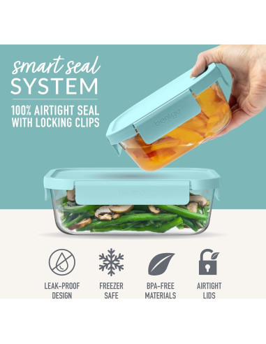 Conjunto de Almacenamiento de Alimentos de Vidrio Bentgo 4 Piezas