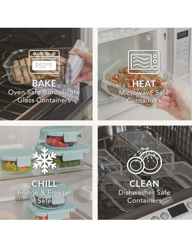 Conjunto de Almacenamiento de Alimentos de Vidrio Bentgo 4 Piezas