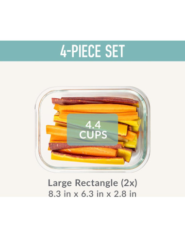 Conjunto de Almacenamiento de Alimentos de Vidrio Bentgo 4 Piezas