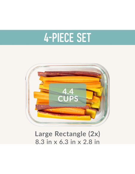 Conjunto de Almacenamiento de Alimentos de Vidrio Bentgo 4 Piezas