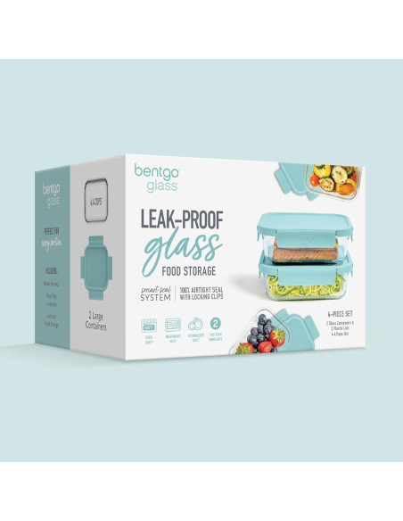 Conjunto de Almacenamiento de Alimentos de Vidrio Bentgo 4 Piezas