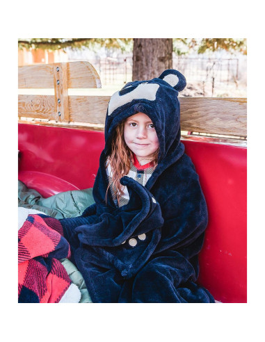 Manta con Capucha de Oso Lazy One - Forro Polar para Niños