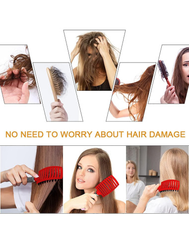 Cepillo Desenredante Heubek 24.9x6.9cm para Cabello Sin Dolor