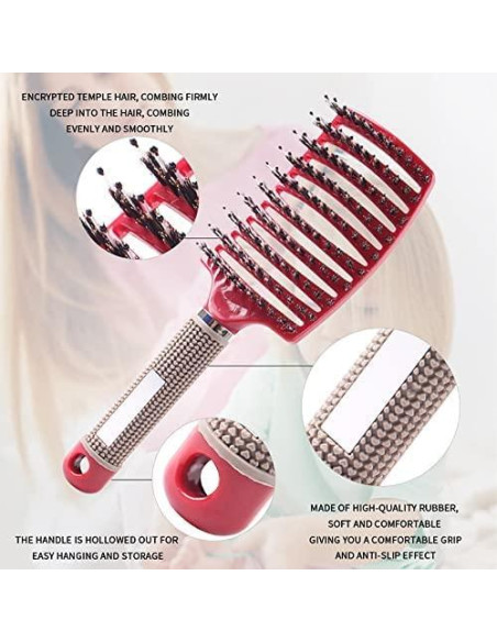 Cepillo Desenredante Heubek 24.9x6.9cm para Cabello Sin Dolor Cepillo Desenredante Heubek 24.9x6.9cm para Cabello Sin Dolor