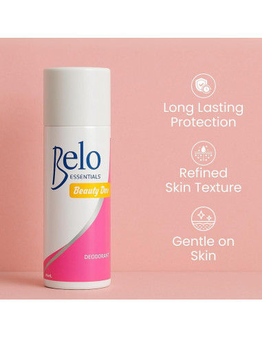 Desodorante Antitranspirante Belo Essentials 40ml - 48h Sin Alcohol