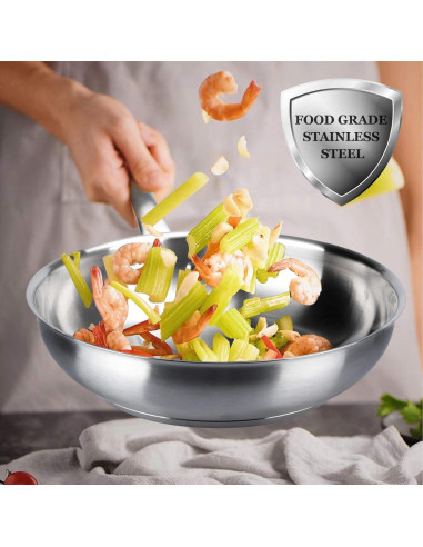 Sartén de Acero Inoxidable Duxtop 20 cm con Mango Frío