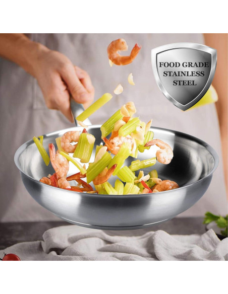 Sartén de Acero Inoxidable Duxtop 20 cm con Mango Frío