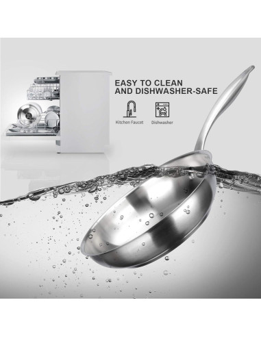 Sartén de Acero Inoxidable Duxtop 20 cm con Mango Frío