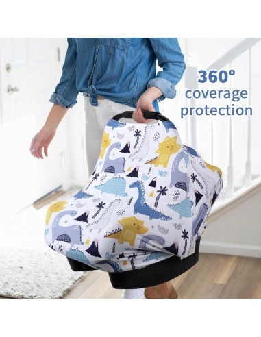 Funda de Asiento de Coche Rquite Todo-en-Uno Unisex Dinosaurio Azul