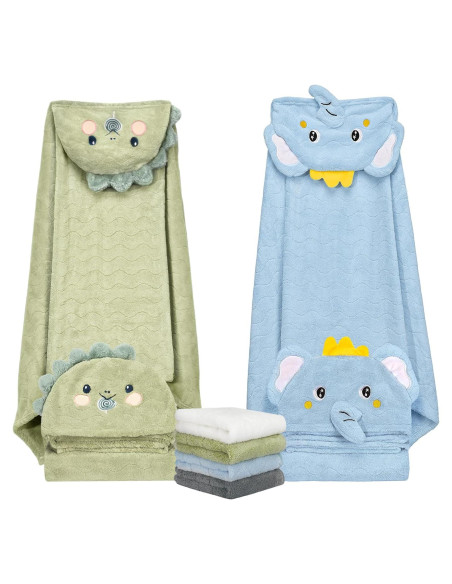 Juego de Toallas de Baño con Capucha CandyHome 6 PCS Niños