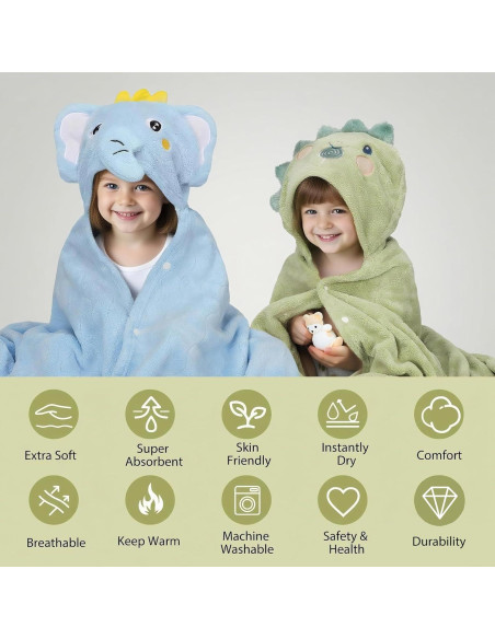 Juego de Toallas de Baño con Capucha CandyHome 6 PCS Niños